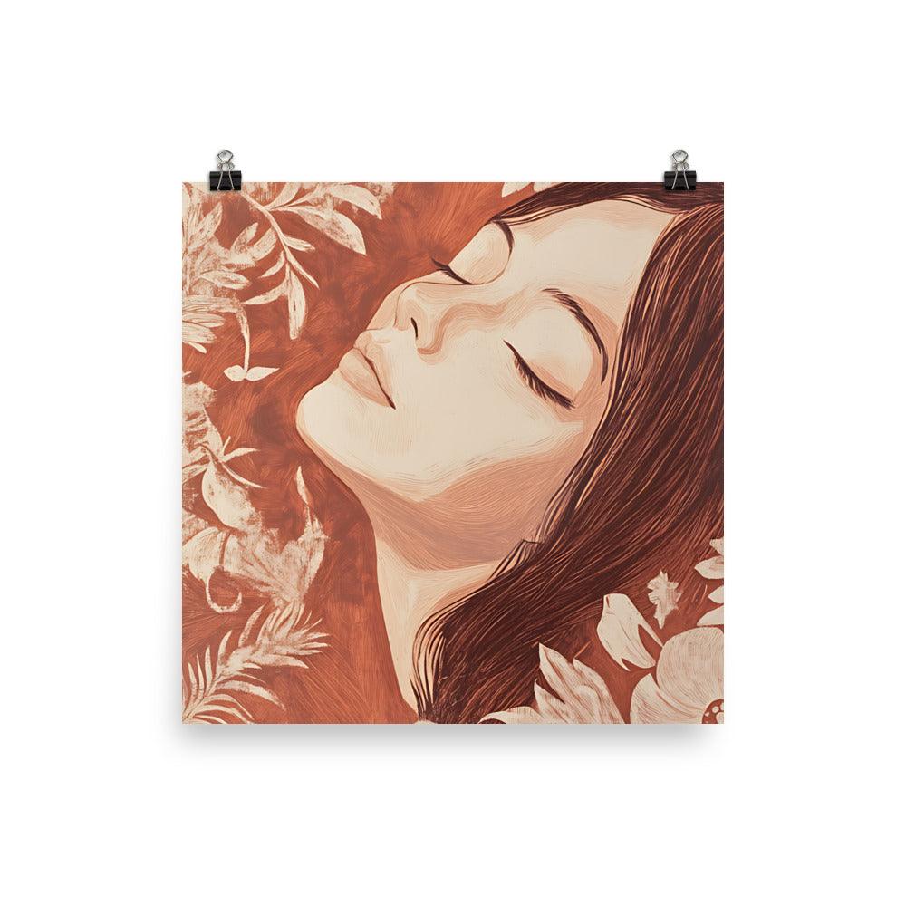 Boho Floral Serenity Dreamscape in Earthy Tones Poster - Oh Posters