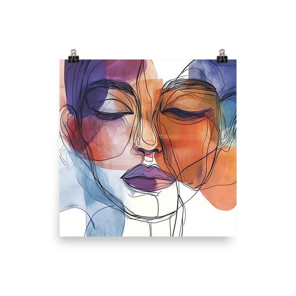 Colorful Boho Face Art Expression Poster - Oh Posters