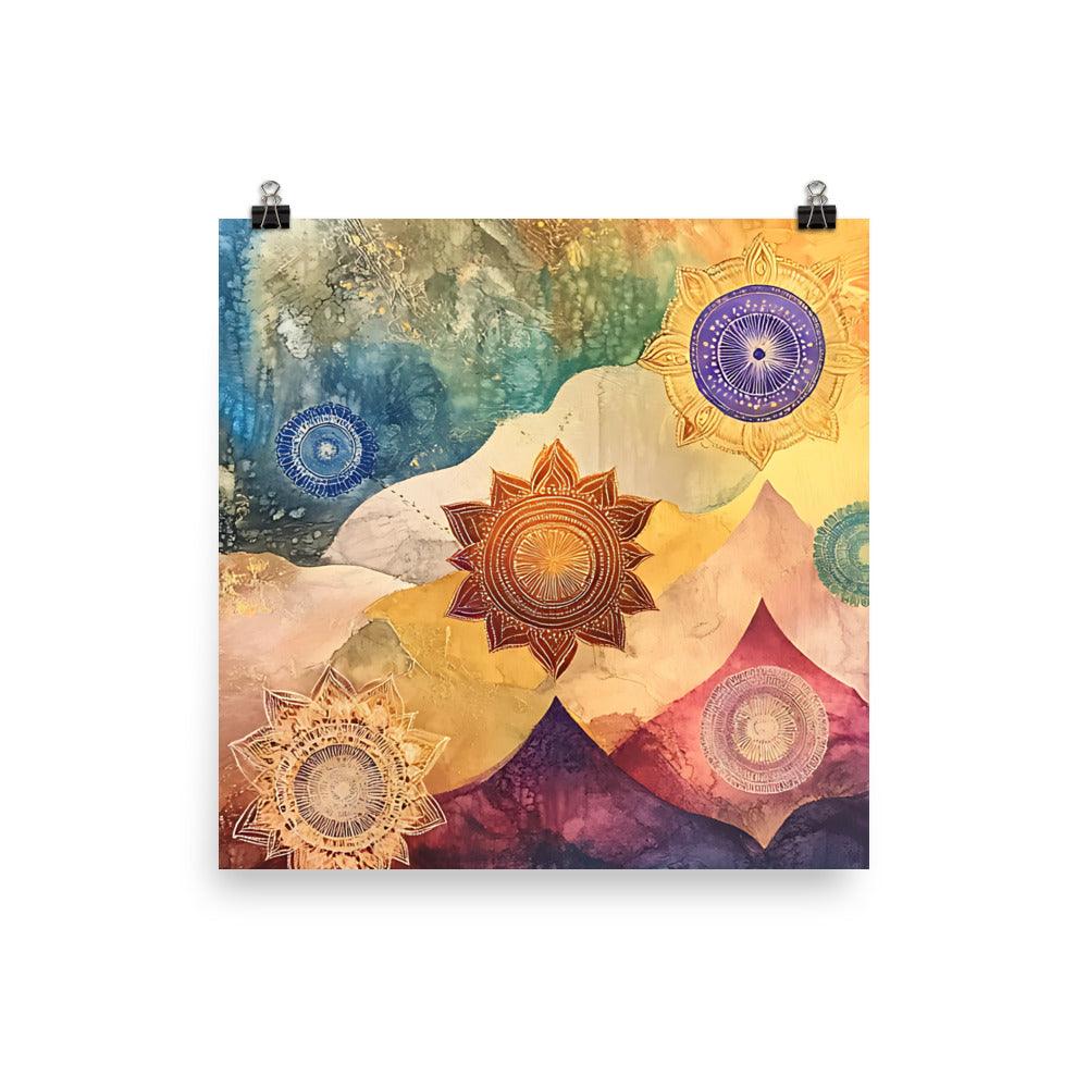 Boho Cosmic Mandala Dreamscape Serenity Art Poster - Oh Posters