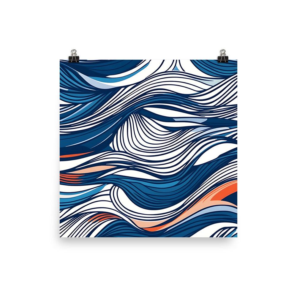 Boho Ocean Waves Abstract Art Flowing Patterns for Free Spirits Poster - Oh Posters