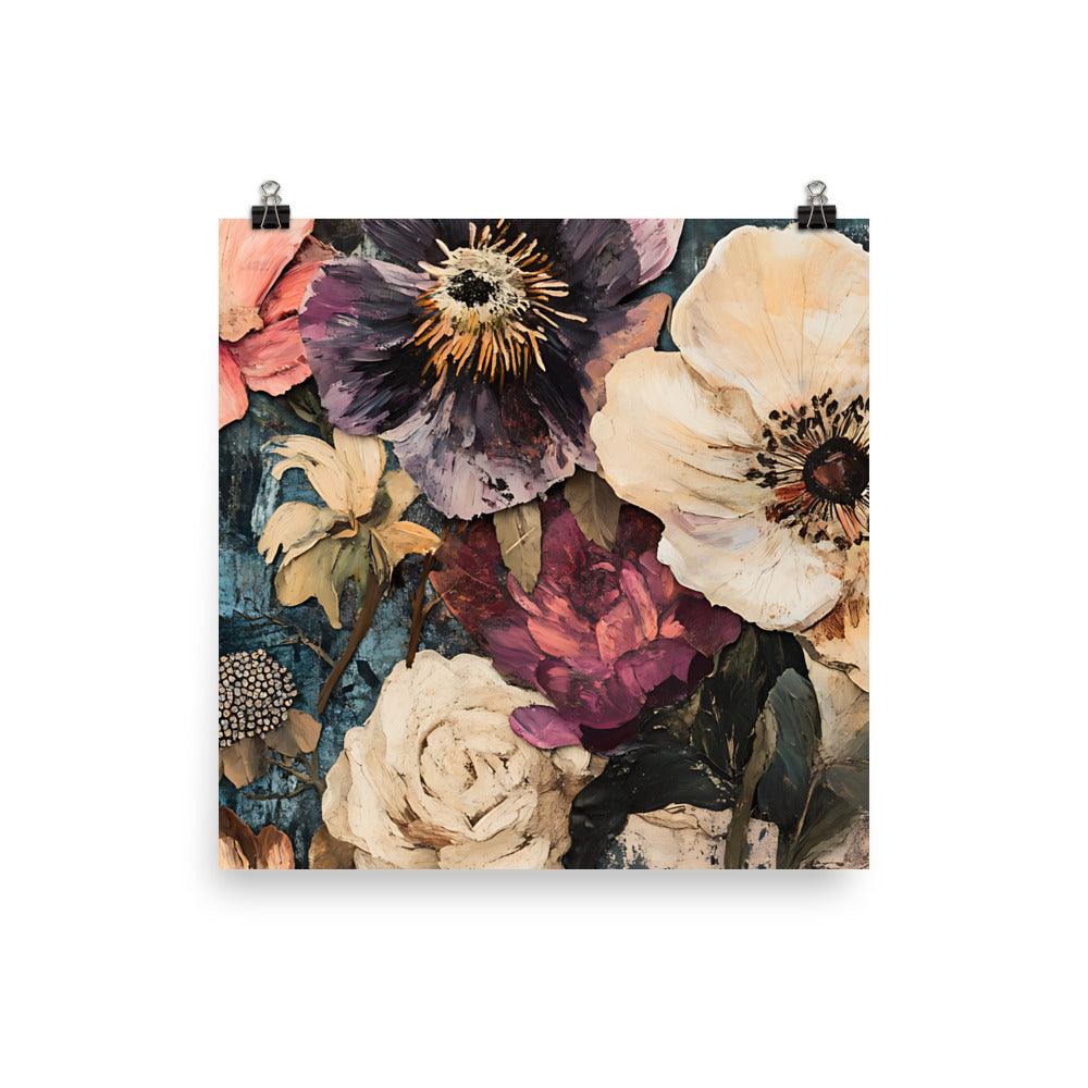 Boho Floral Dreams with Vibrant Blooms and Rustic Charm Poster - Oh Posters