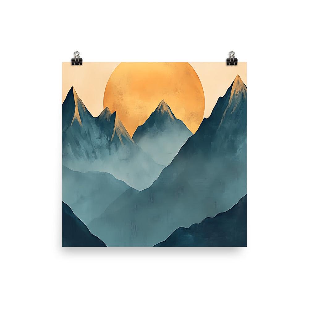Boho Mountain Sunrise Serenity Canvas Art Poster - Oh Posters