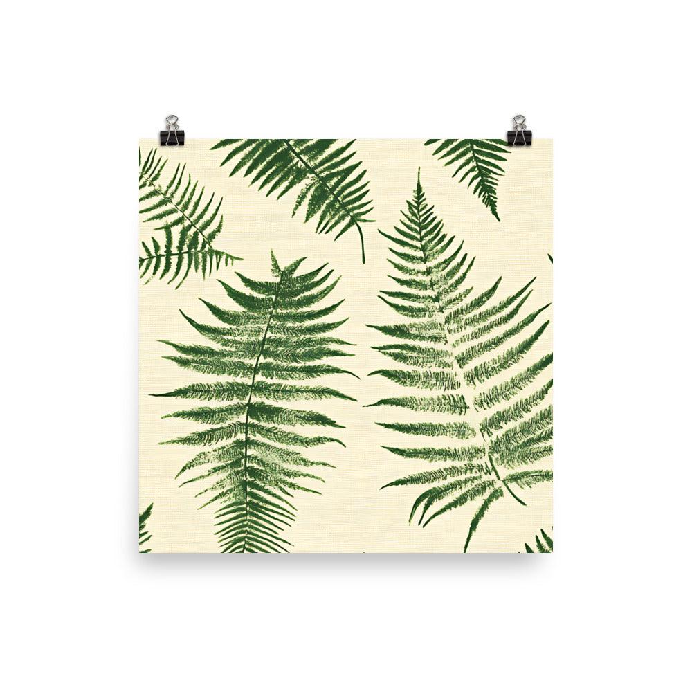Boho Fern Leaves Pattern Poster - Oh Posters