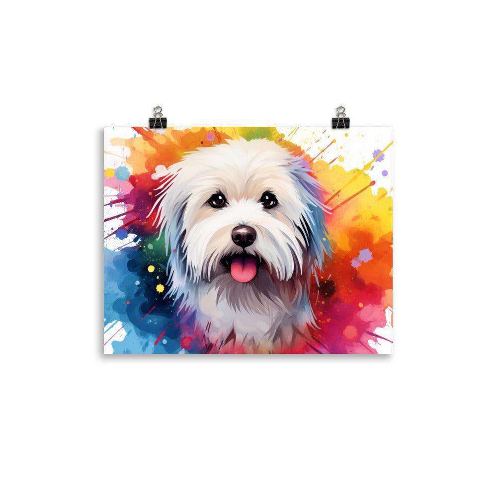 Coton De Tulear Radiant Watercolor Splatter Art Poster - Oh Posters