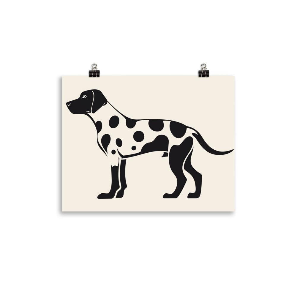 Dalmatian Silhouette Modern Art Black and White Animal Poster - Oh Posters