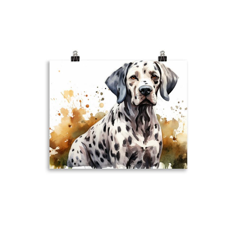 Dalmatian Splatter Paint Effect Dog Illustration Poster - Oh Posters