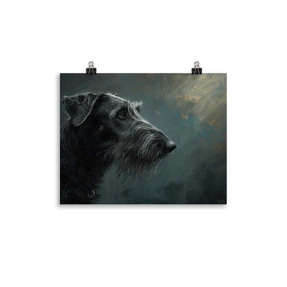 Deerhound Detailed Portrait in Moody Tones Poster - Oh Posters