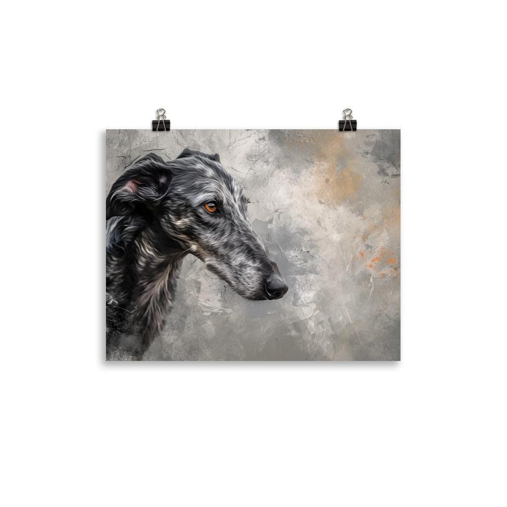 Deerhound Abstract Textured Art Dog Poster - Oh Posters