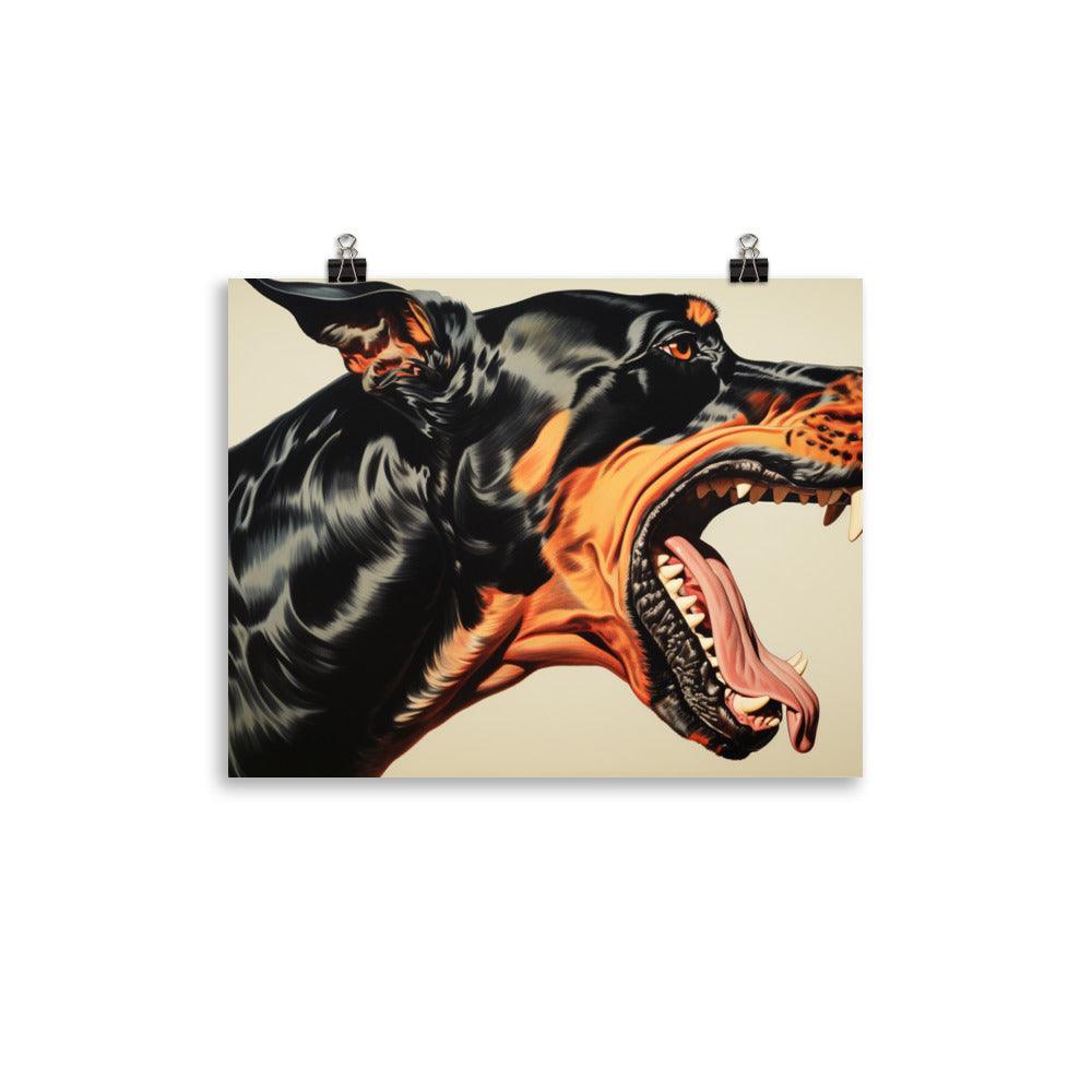 Dobermann Dynamic Expressionist Art Dog Poster - Oh Posters