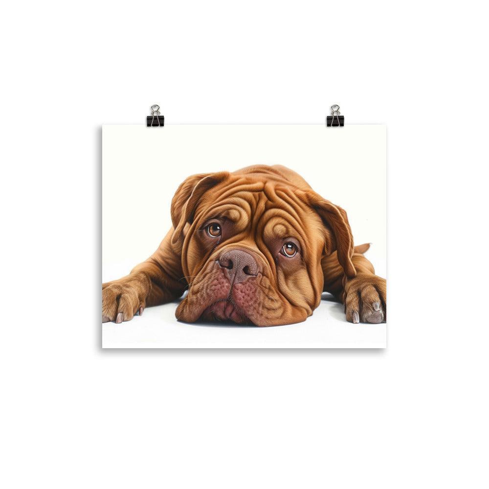 Dogue de Bordeaux Lying Down Realistic Artwork Poster - Oh Posters