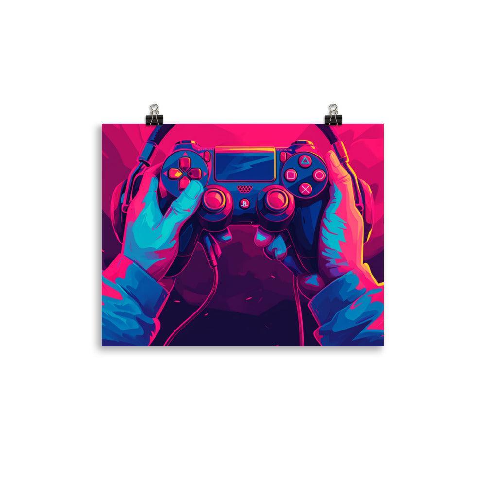 Handheld Console Intense Gaming Digital Art Poster - Oh Posters