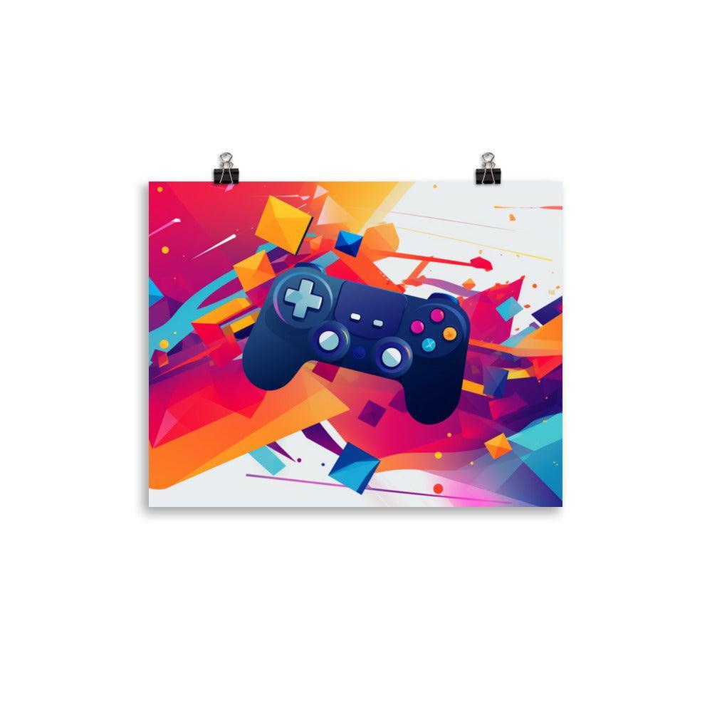 Vibrant Gaming Controller Abstract Explosion Poster - Oh Posters