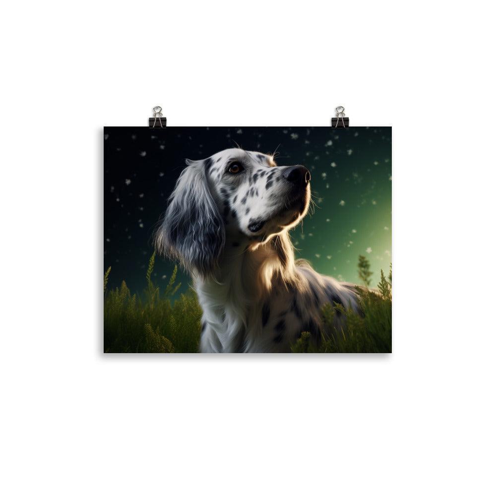 English Setter Twilight Gaze Nature-Inspired Digital Art Poster - Oh Posters