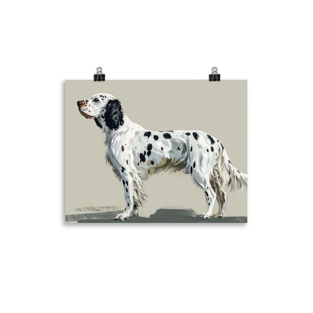 English Setter Classic Pose Minimalist Art Poster - Oh Posters