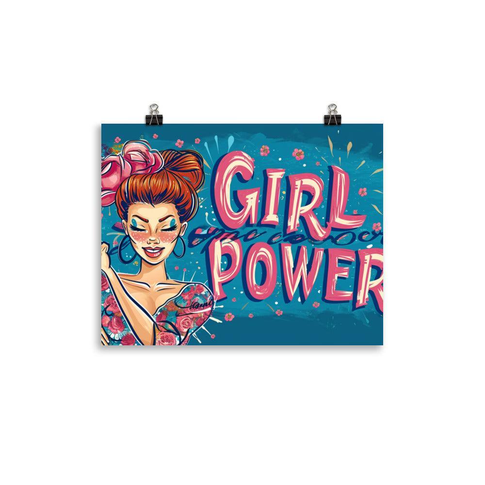 Girl Power Quote Confident Female Wink Floral Art Poster - Oh Posters