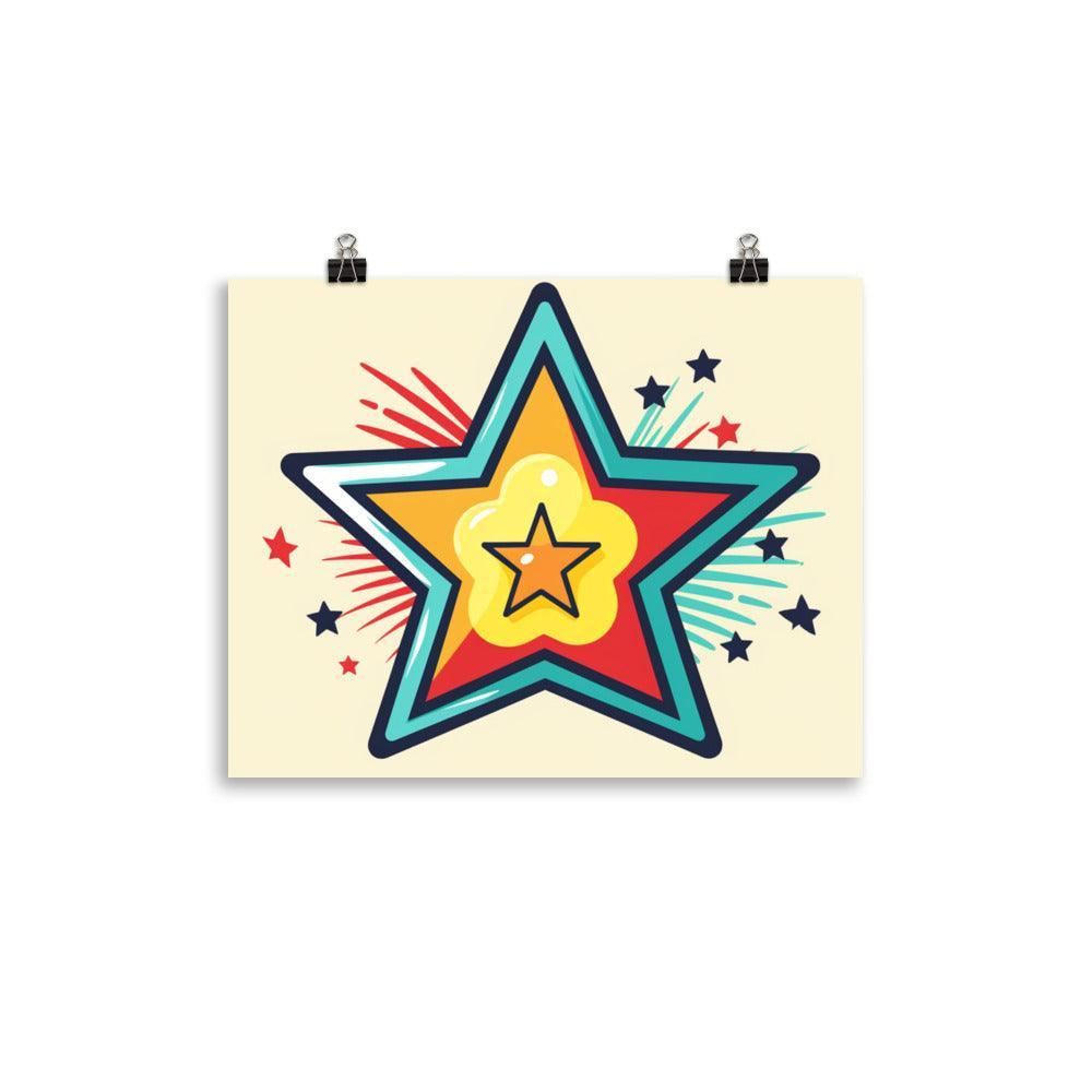 Dynamic Retro Starburst Vector Illustration Poster - Oh Posters