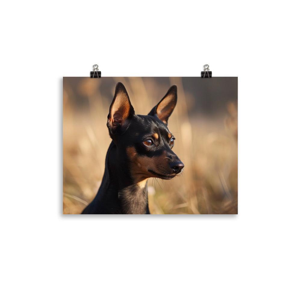 Realistic English Toy Terrier in Golden Field Poster - Oh Posters