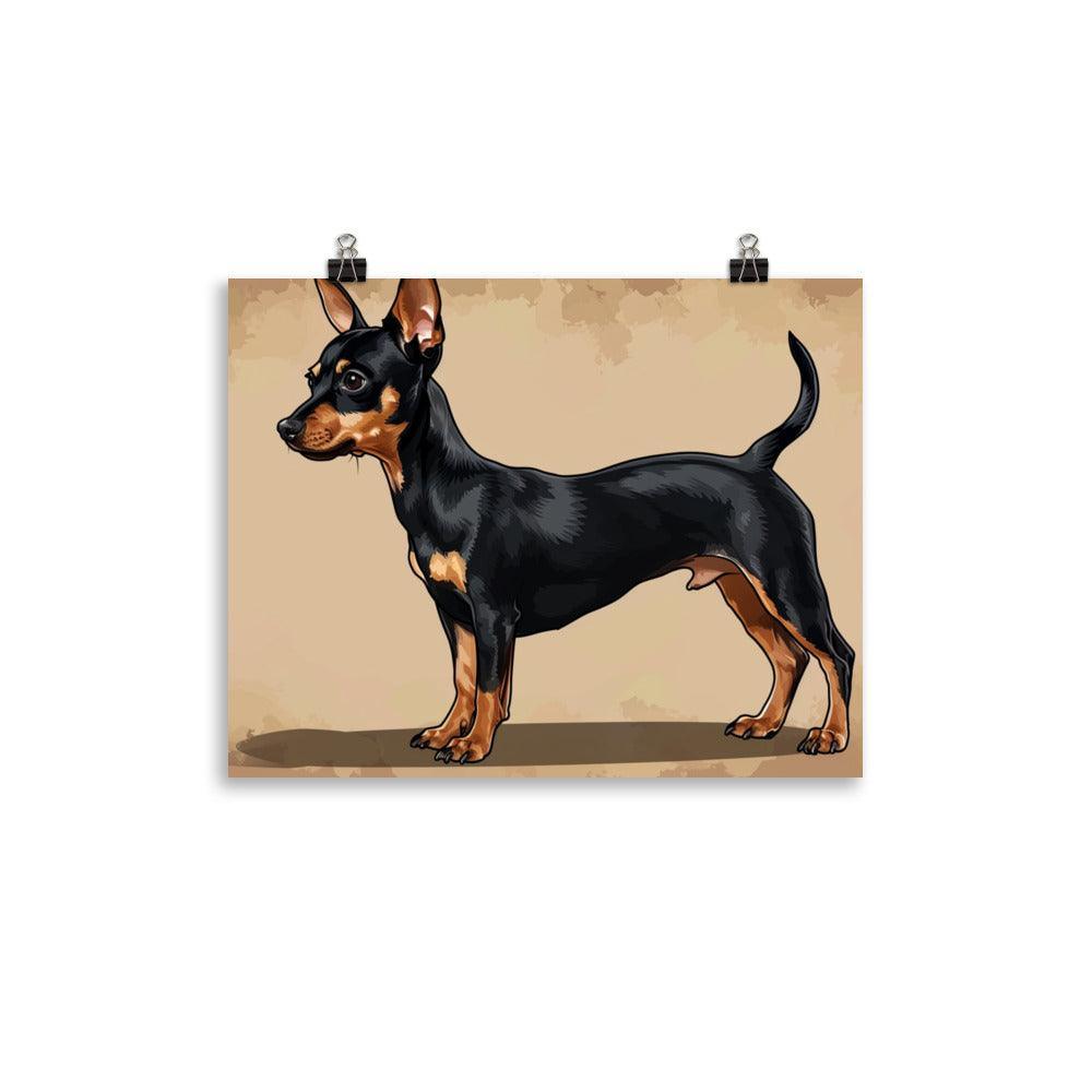 Vintage Style English Toy Terrier Illustrated Poster - Oh Posters