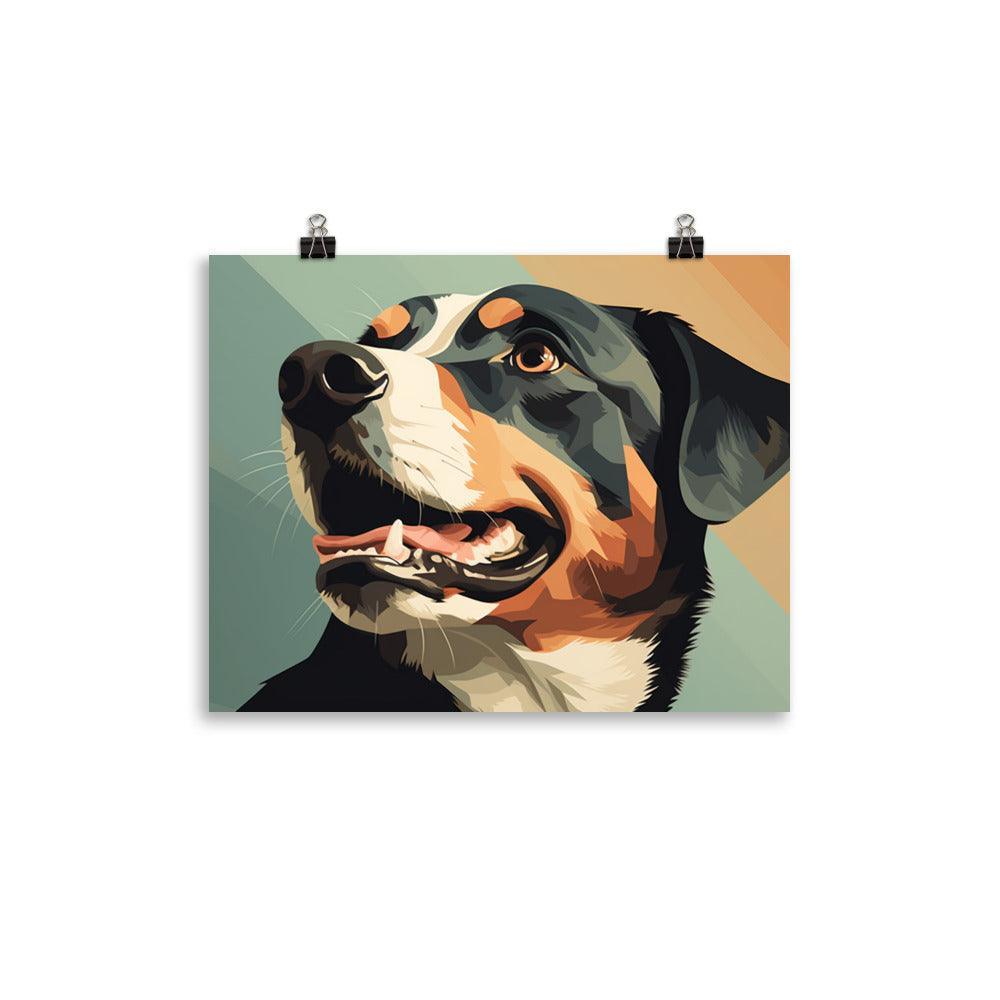 Entlebucher Mountain Dog Modern Geometric Art Poster - Oh Posters