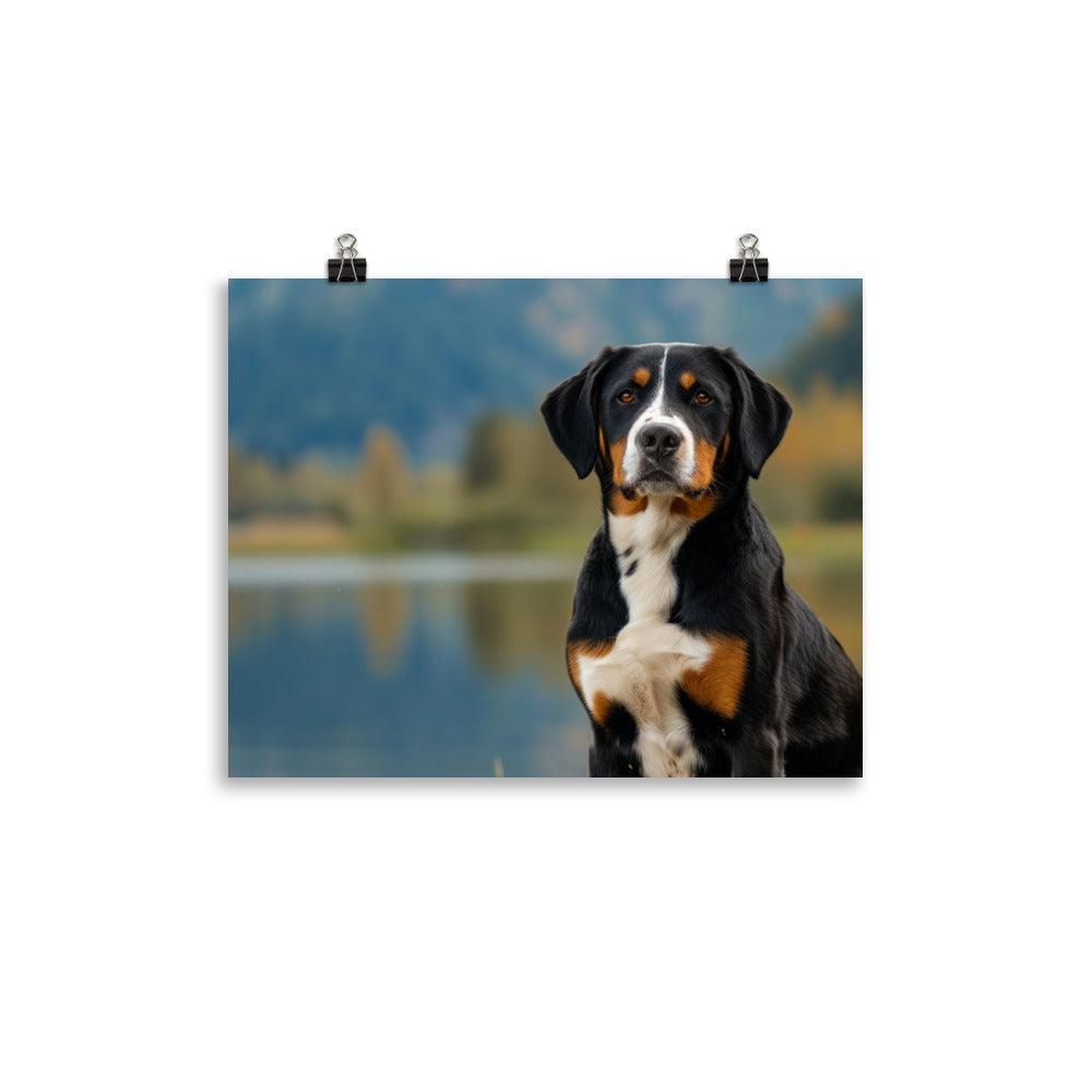 Entlebucher Mountain Dog Lake View Photography Poster - Oh Posters