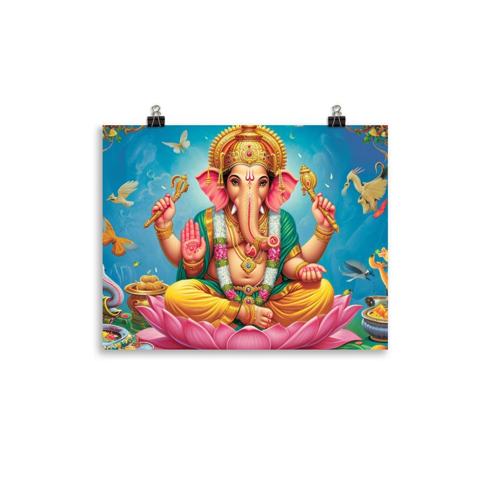 Ganesha Vibrant Mythological Artwork Poster - Oh Posters