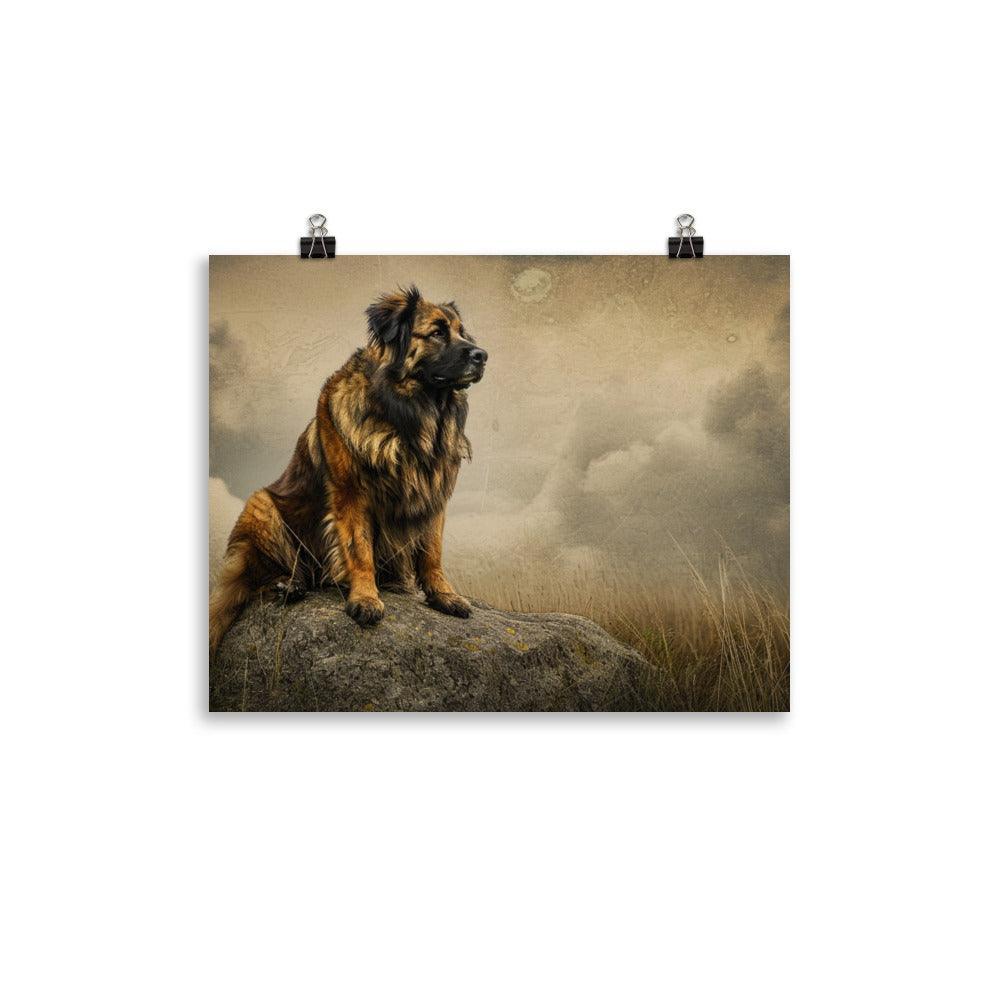 Estrela Mountain Dog Vintage Style Rock Perch Poster - Oh Posters