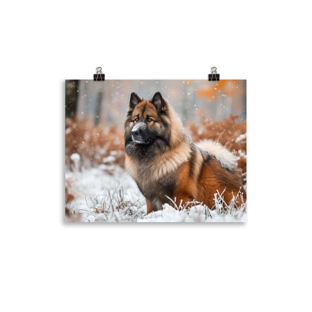 Majestic Eurasier in Winter Forest Photography Poster - Oh Posters