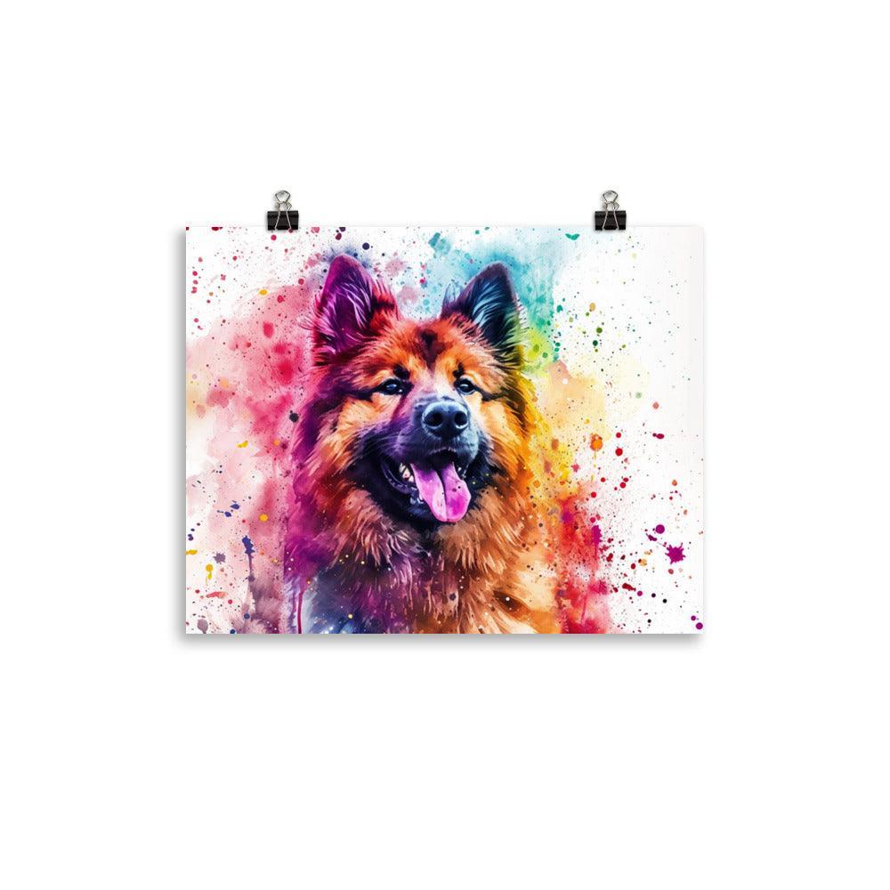 Vibrant Watercolor Eurasier Dog Artistic Poster - Oh Posters