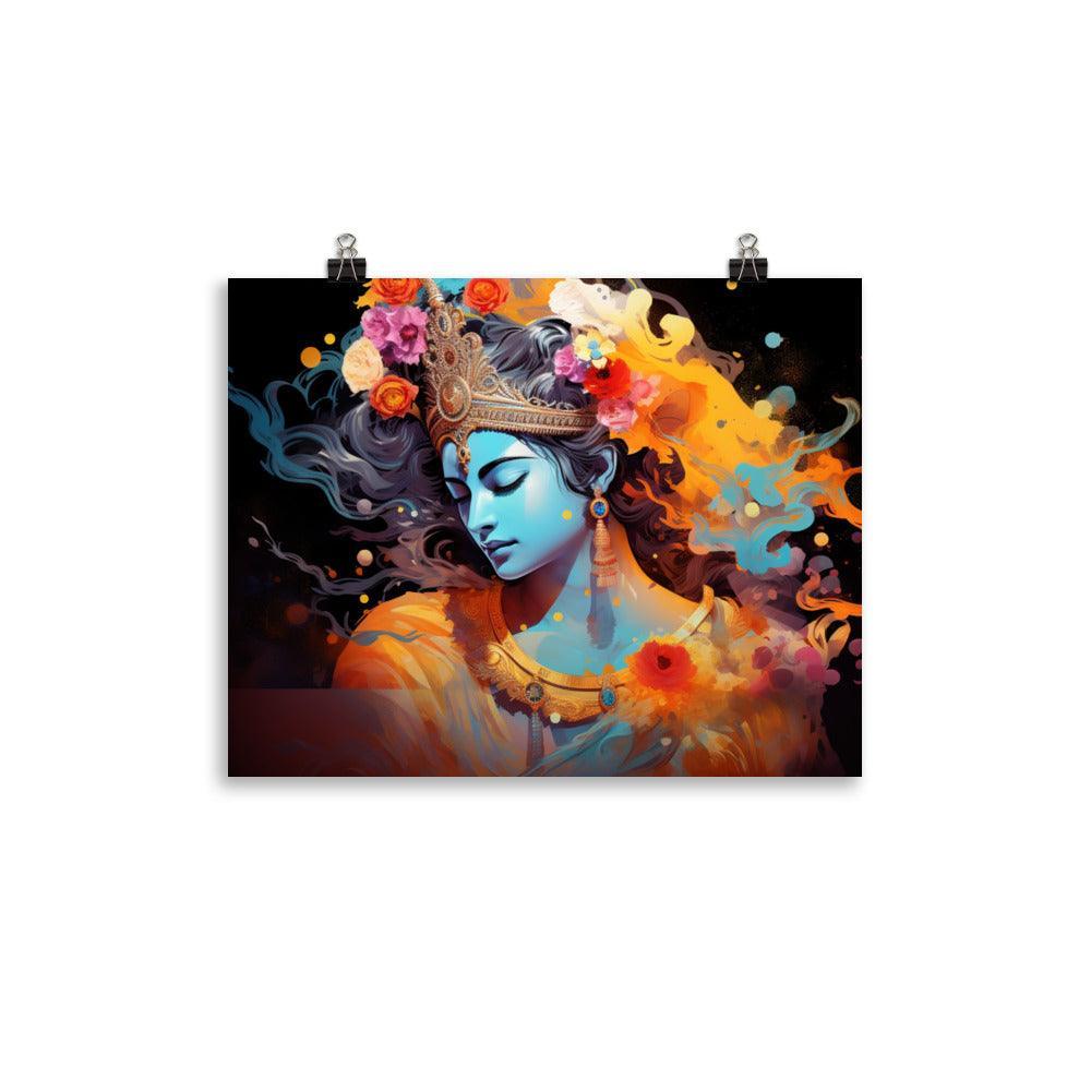 Krishna Ethereal Aura Digital Art Poster - Oh Posters