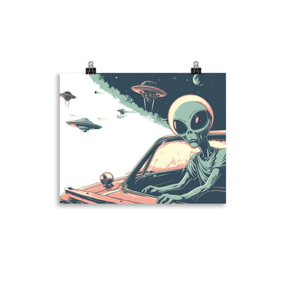 Extraterrestrial Driver Vintage Sci-Fi Art Poster - Oh Posters