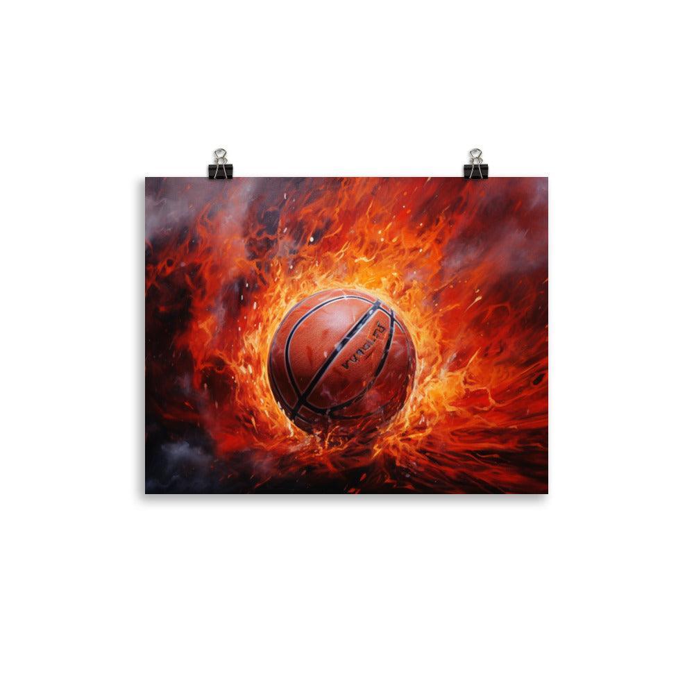 Fiery Slam Basketball Art Poster - Oh Posters