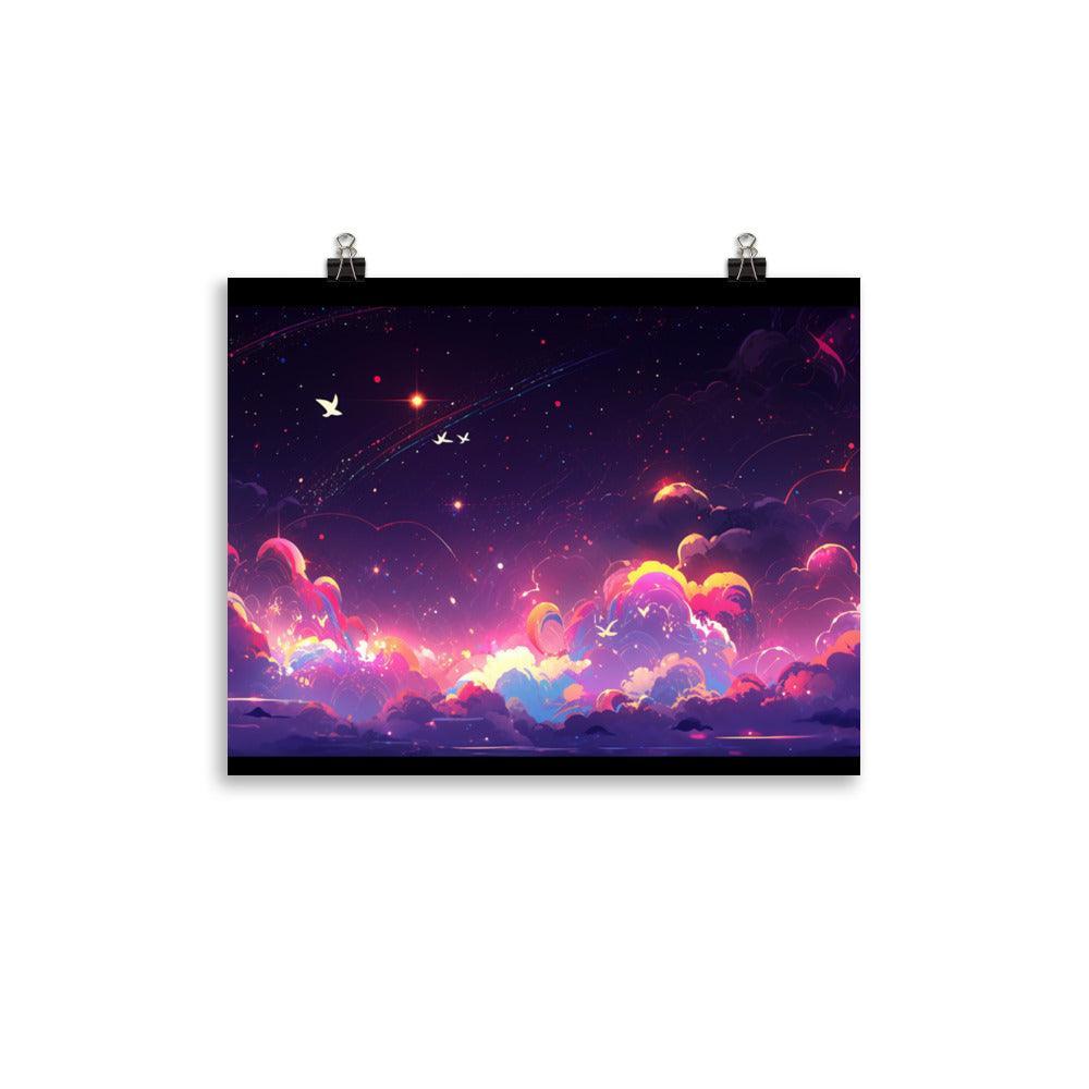 Dreamy Cosmic Dusk Scenery Digital Art Poster - Oh Posters