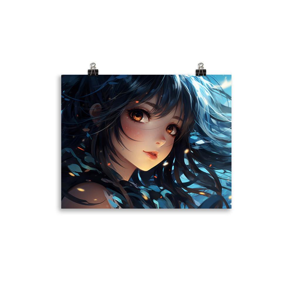 Mystic Azure Anime Girl Poster - Oh Posters