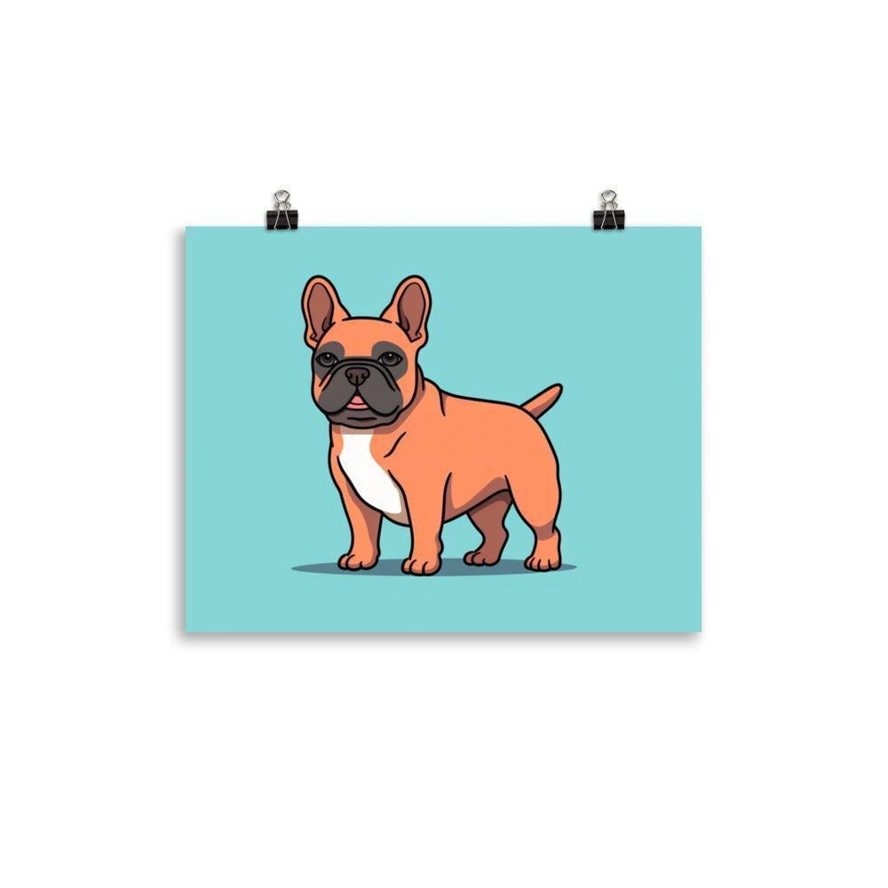 French Bulldog Pastel Cartoon Style Poster - Oh Posters