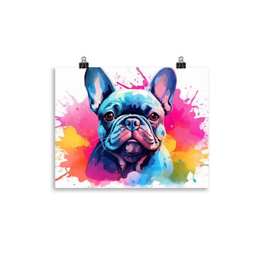 Colorful French Bulldog Pop Art Splash Poster - Oh Posters