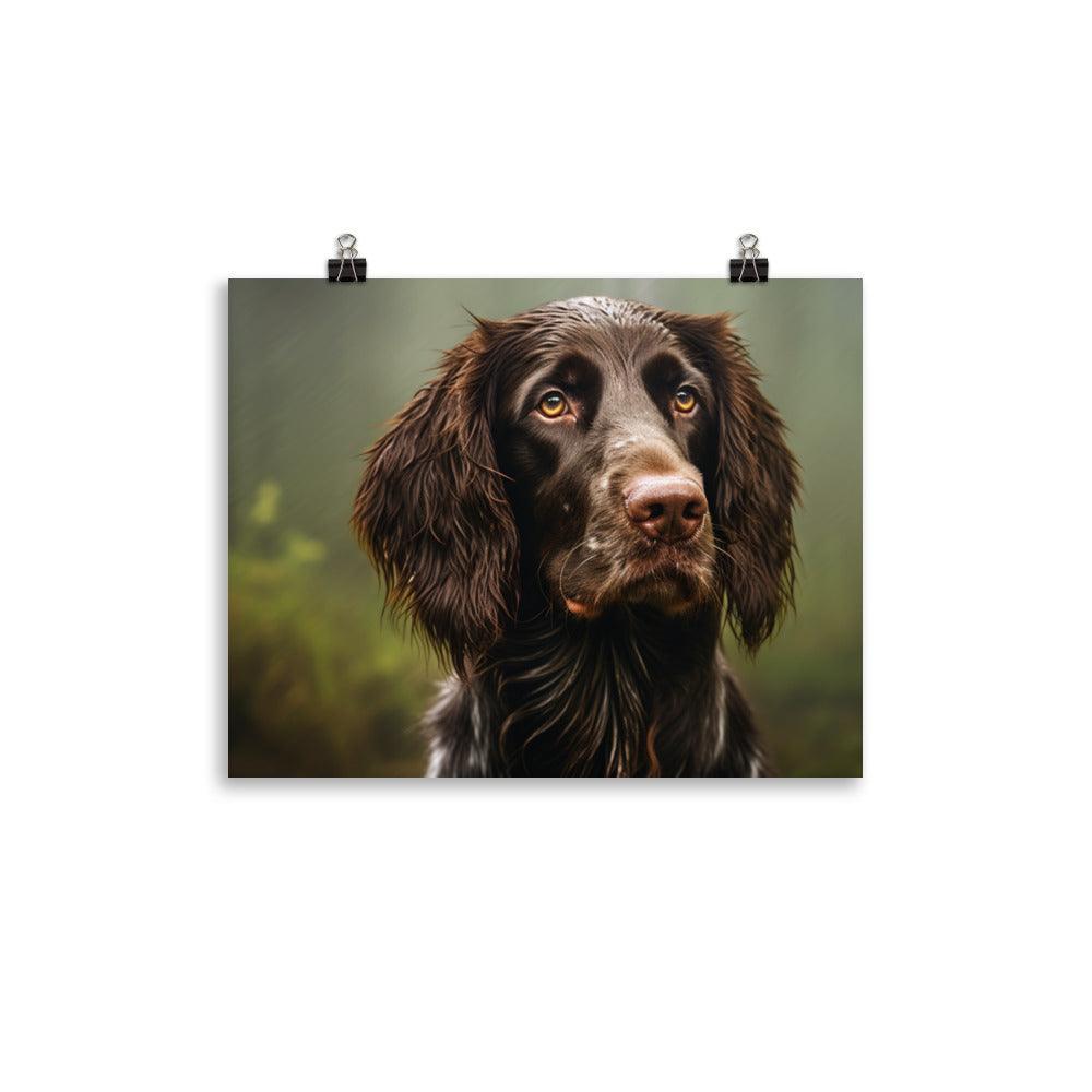 German Longhaired Pointer Rainy Day Portrait Poster - Oh Posters