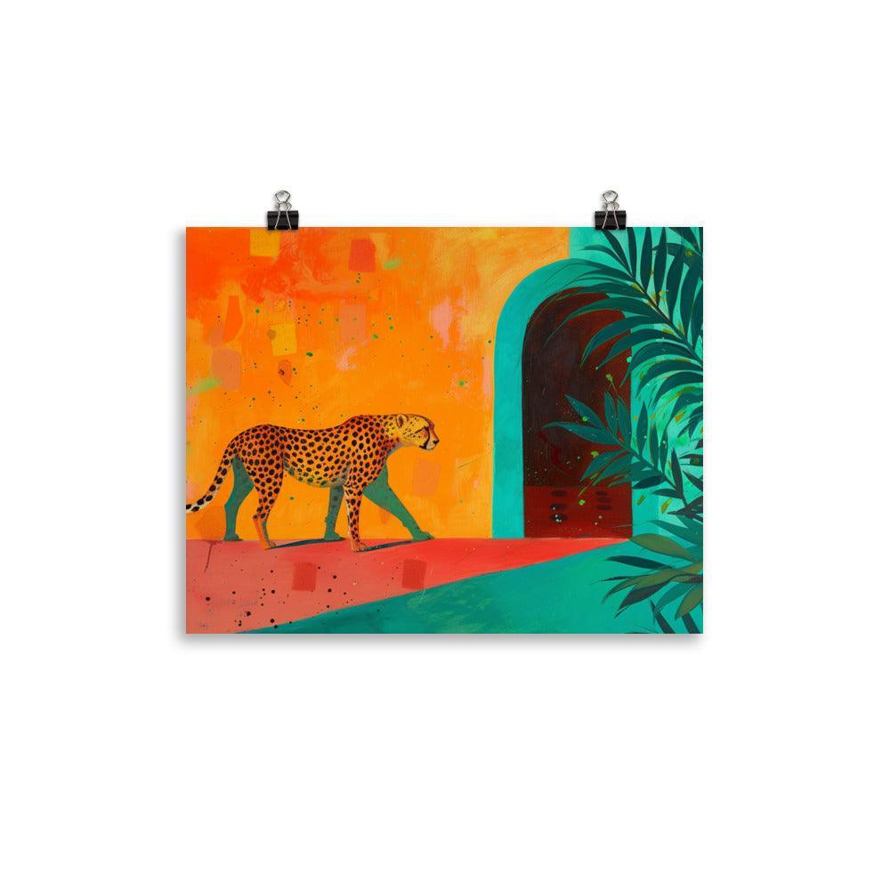 Tropical Cheetah Vivid Jungle Illustration Poster - Oh Posters