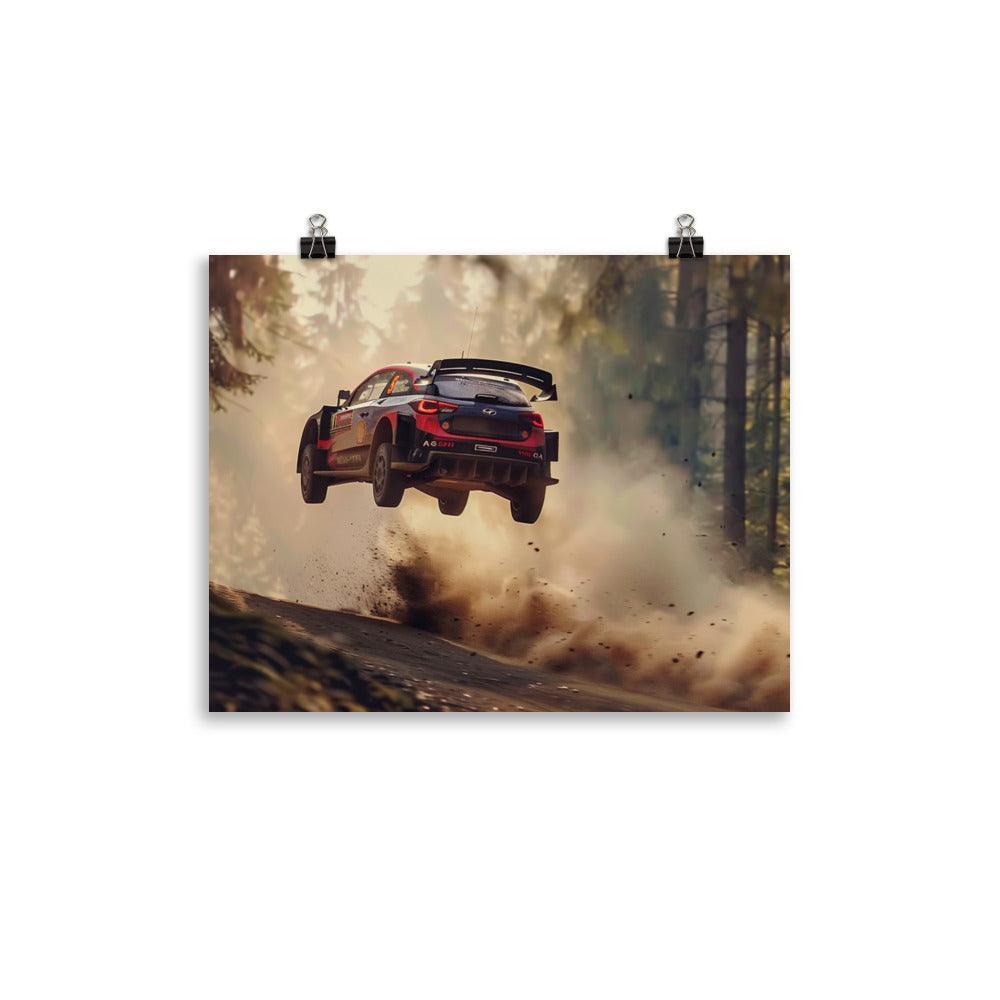 Forest Rally Jump Dynamic Motorsport Action Poster - Oh Posters