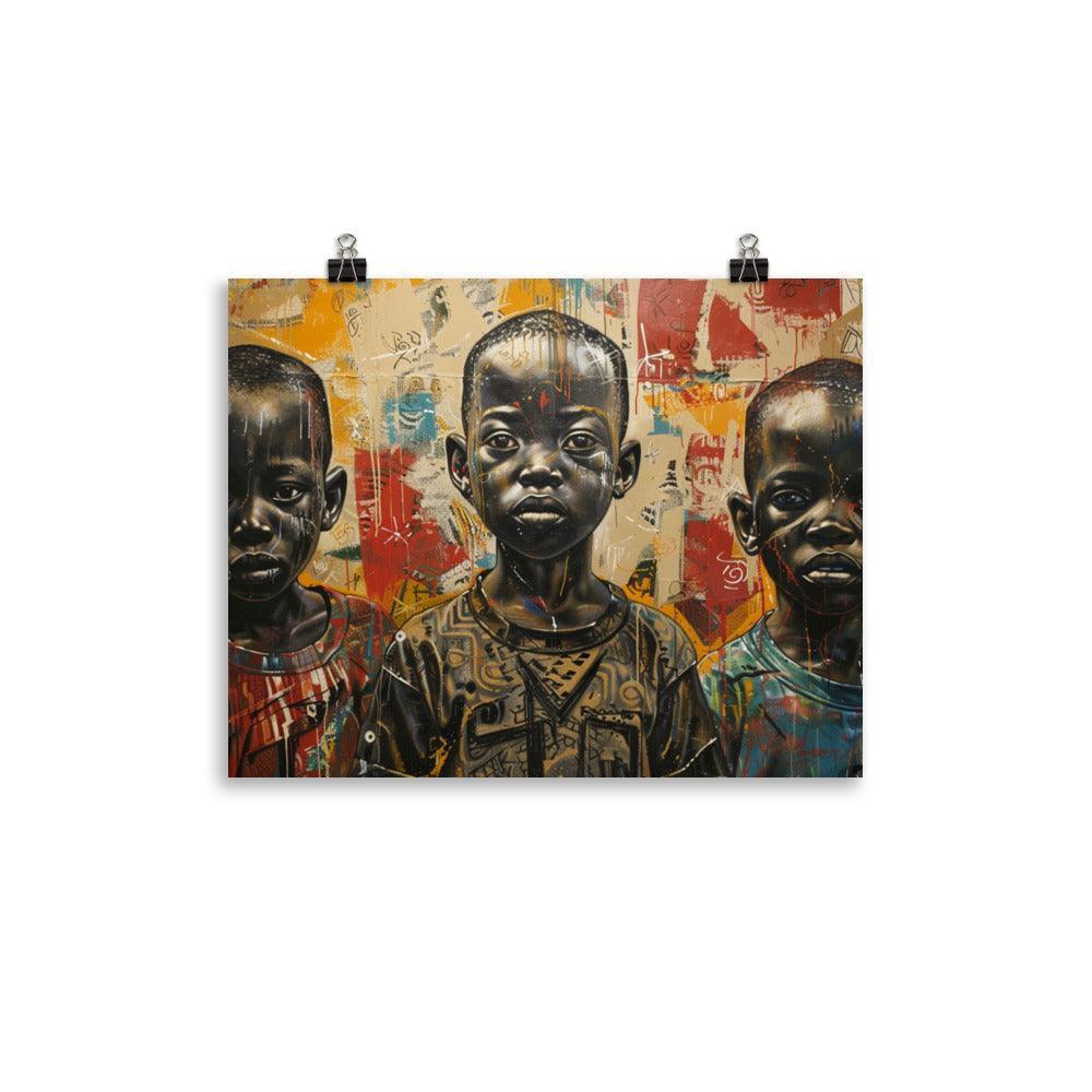 Burundi Children Portrait Urban Art Poster - Oh Posters