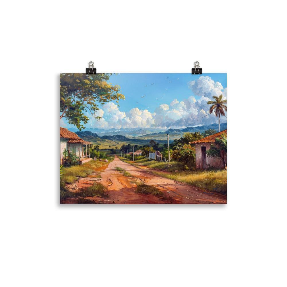 Cuba Time-Worn Village Road Scenic Oil Painting Poster - Oh Posters