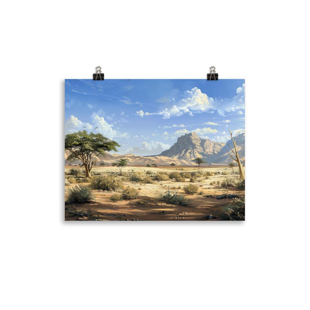 Djibouti Acacia Trees and Sand Dunes Art Poster - Oh Posters