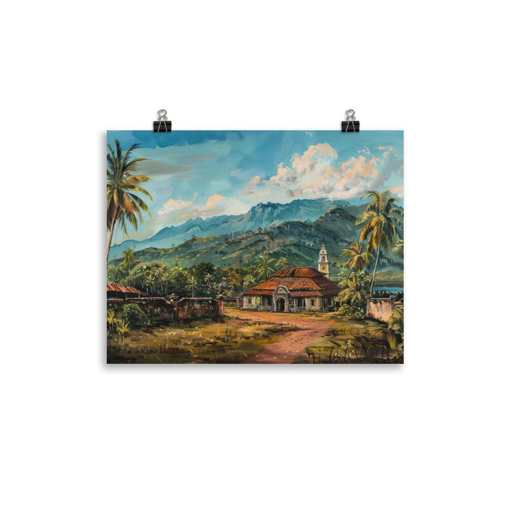 East Timor Tropical Mountain Village Painting Poster - Oh Posters