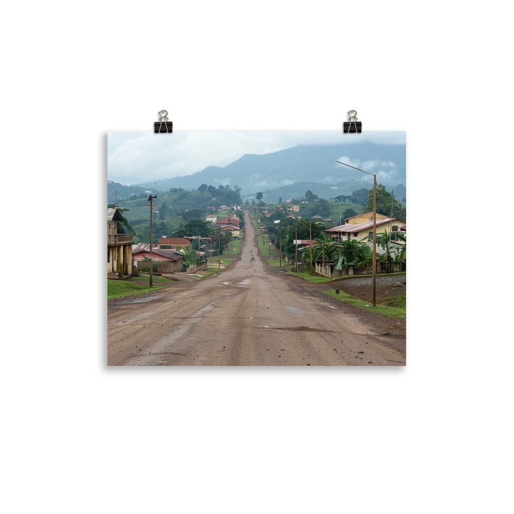 Equatorial Guinea Rainy Season Rural Road Poster - Oh Posters