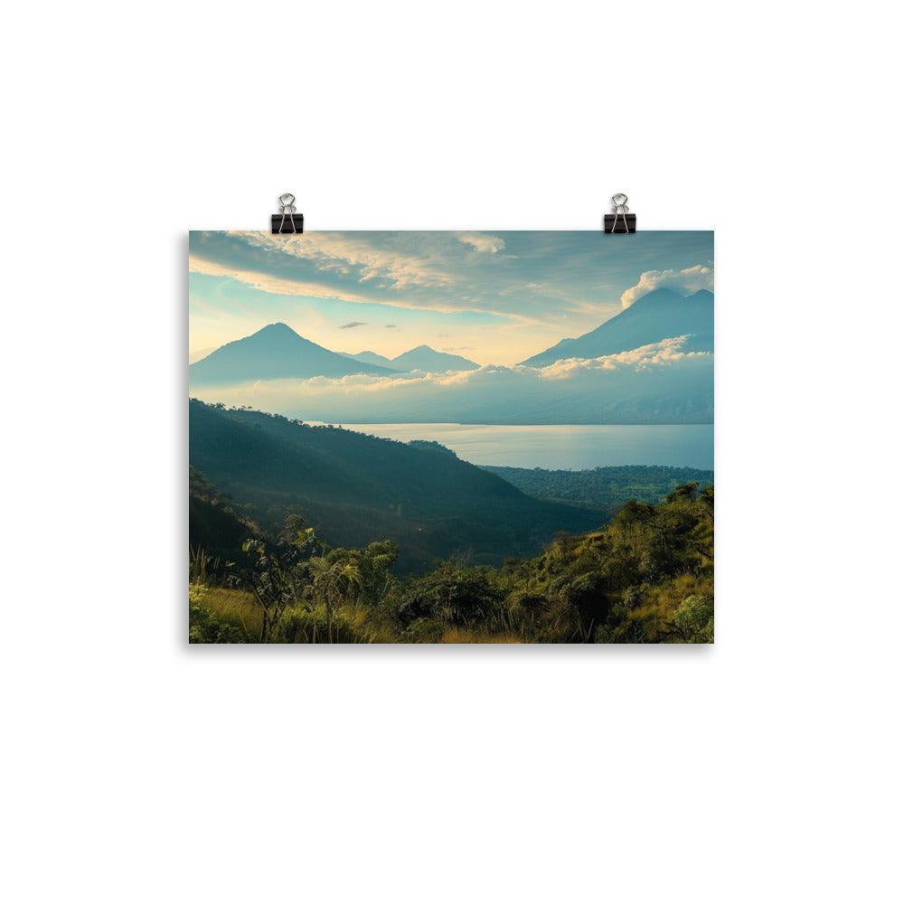 Guatemala Majestic Volcanic Lake Scenic Landscape Poster - Oh Posters