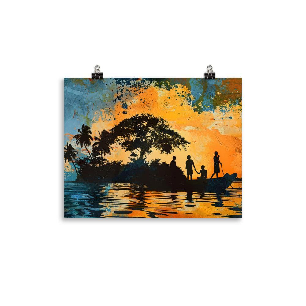 Guinea Island Silhouette Abstract Poster - Oh Posters