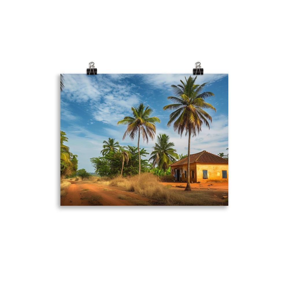 Guinea-Bissau Rustic Countryside Palm Trees Poster - Oh Posters