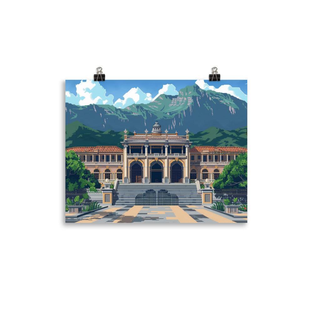 Honduras Historic Palace Pixel Art Poster - Oh Posters