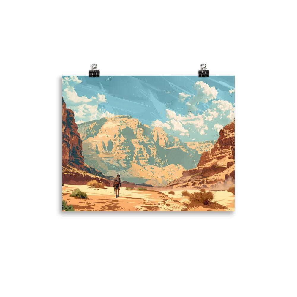 Jordan Wadi Rum Desert Explorer Art Poster - Oh Posters