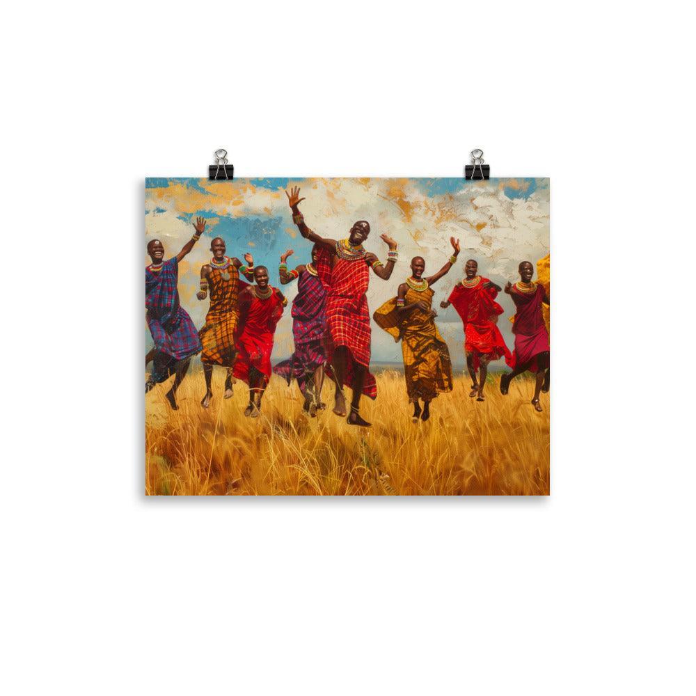 Kenya Maasai Warriors Joyful Dance Poster - Oh Posters