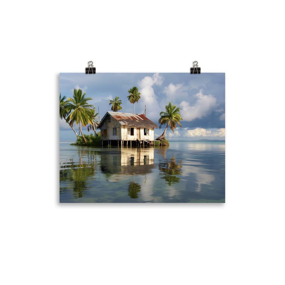 Kiribati Serene Oceanfront Cottage Poster - Oh Posters